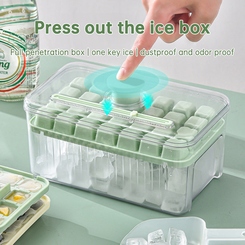 Press Type Ice Cube Ice Box Refrigerator Ice Cube Artifact Silicone Mold With Cover Household Sealed Food Grade Ice Maker