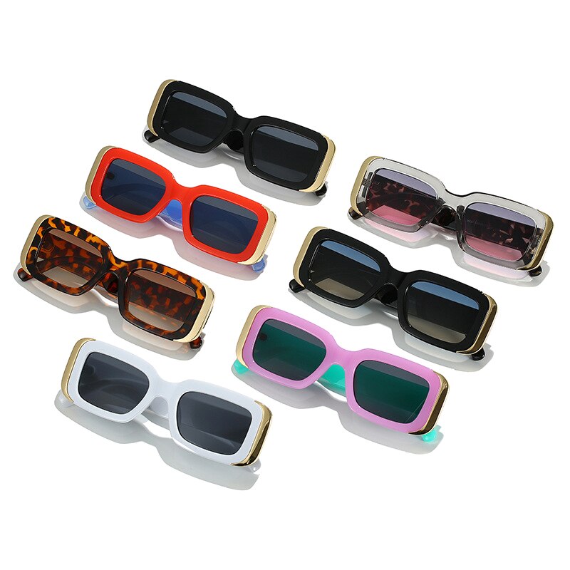 SO&EI Ins Popular Fashion Square Sunglasses Women Retro Brand Designer Jelly Color Shades UV400 Men Gradient Sun Glasses