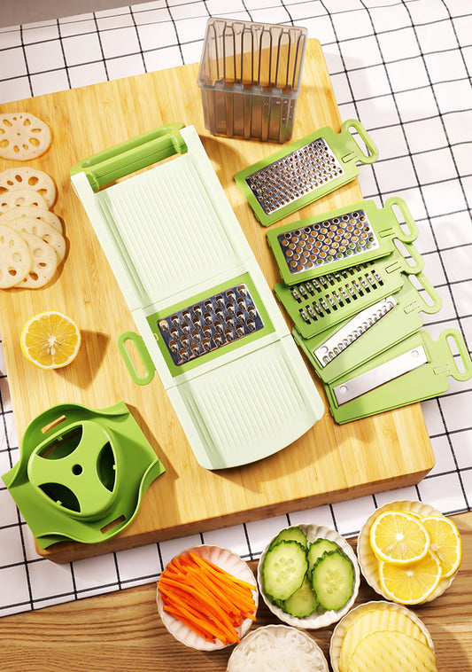 5-IN-1 BL ADE BOX INTEGRATED STORAGE Fruit Chopper Slicer Dicer Cutter Grinder Set Vegetable Processor Slicer Cutter