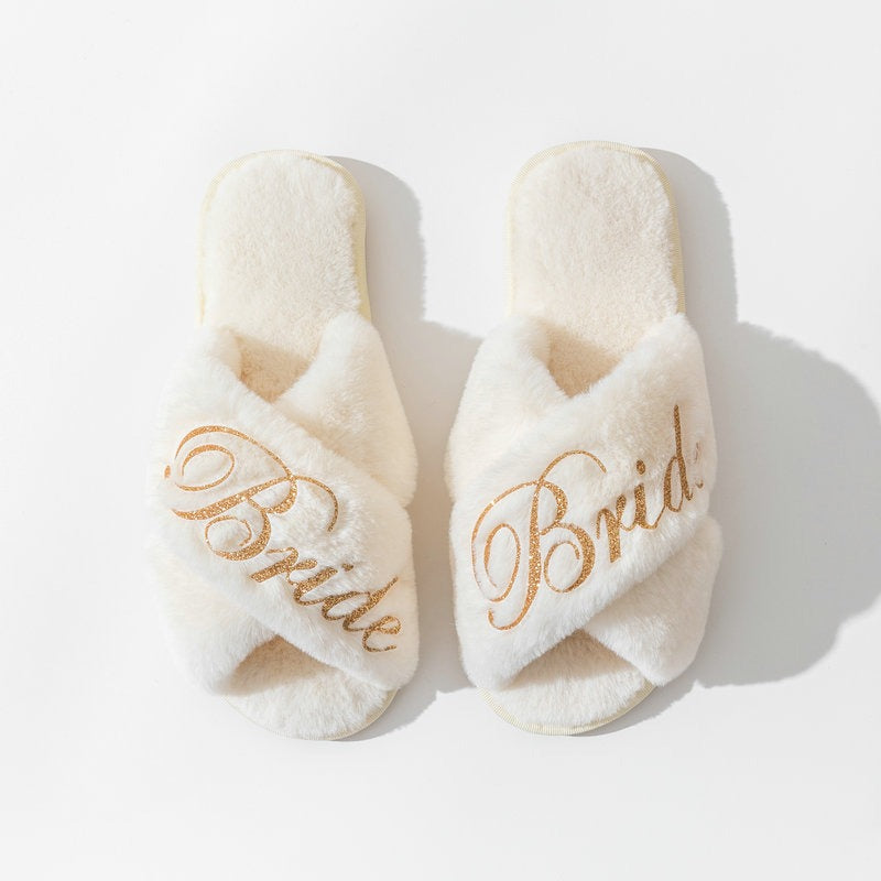 Cross slippers, plush slippers