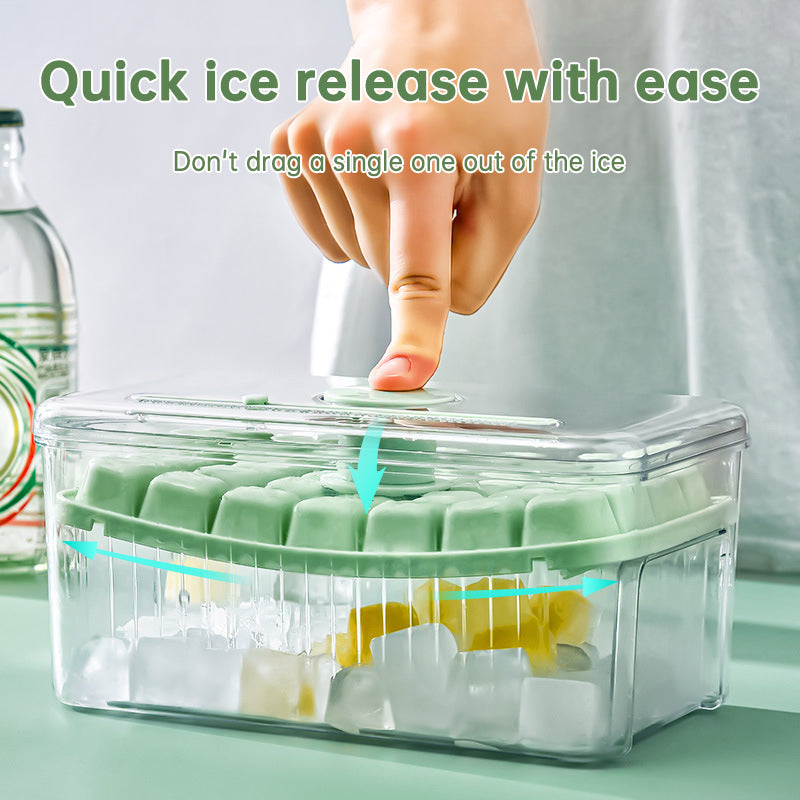 Press Type Ice Cube Ice Box Refrigerator Ice Cube Artifact Silicone Mold With Cover Household Sealed Food Grade Ice Maker