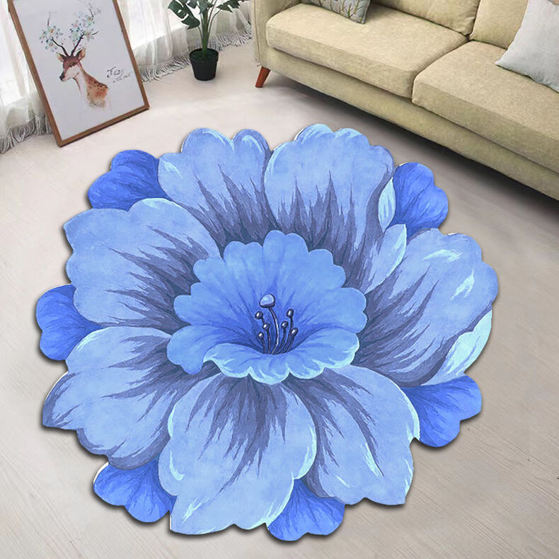 Creative Flower Living Room Tea Table Blanket Nordic Household Bedroom Floor Mat Bed Front Carpet Mat Foot Mat