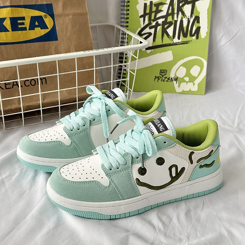 Mint green new skate shoes lovers casual sports skateboard shoes tide