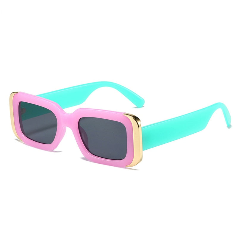 SO&EI Ins Popular Fashion Square Sunglasses Women Retro Brand Designer Jelly Color Shades UV400 Men Gradient Sun Glasses