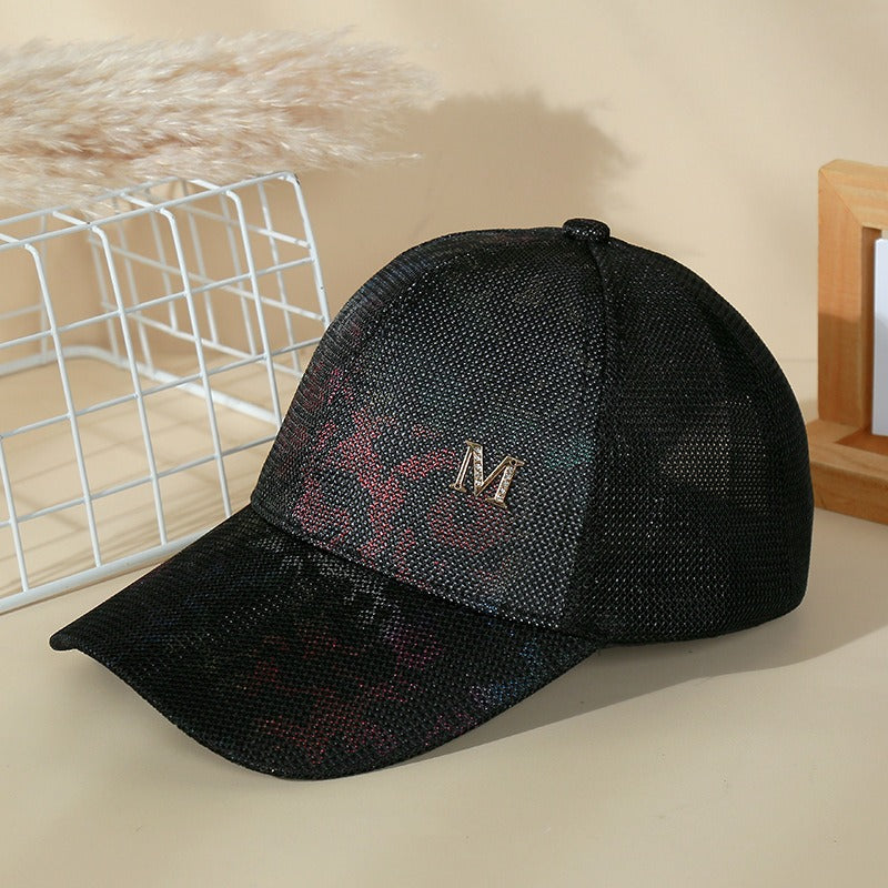 Summer breathable baseball cap Korean style casual gold line small square cap fashion sunscreen sunshade hat