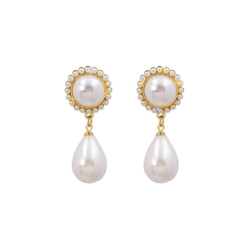 Baroque Water Drops Pearl Earrings High Grade Light Luxury Earrings for Women