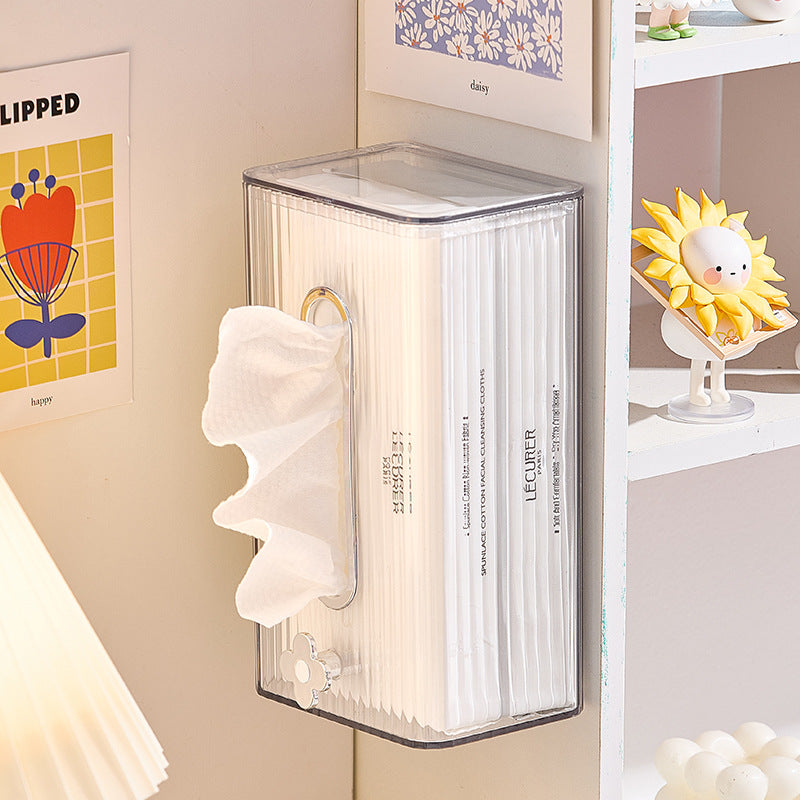 Wall Hanging Tissue Box Household Paper Drawer Facial Towel Storage Box Toilet Kitchen Non Perforated Paper Drawer