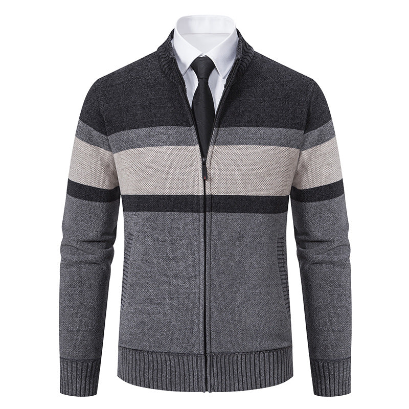 Men's Stand Collar Casual Sweater Coat