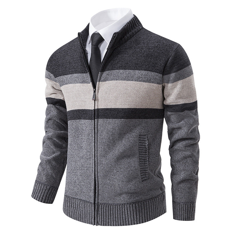 Men's Stand Collar Casual Sweater Coat