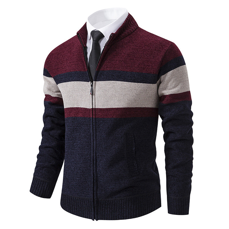 Men's Stand Collar Casual Sweater Coat