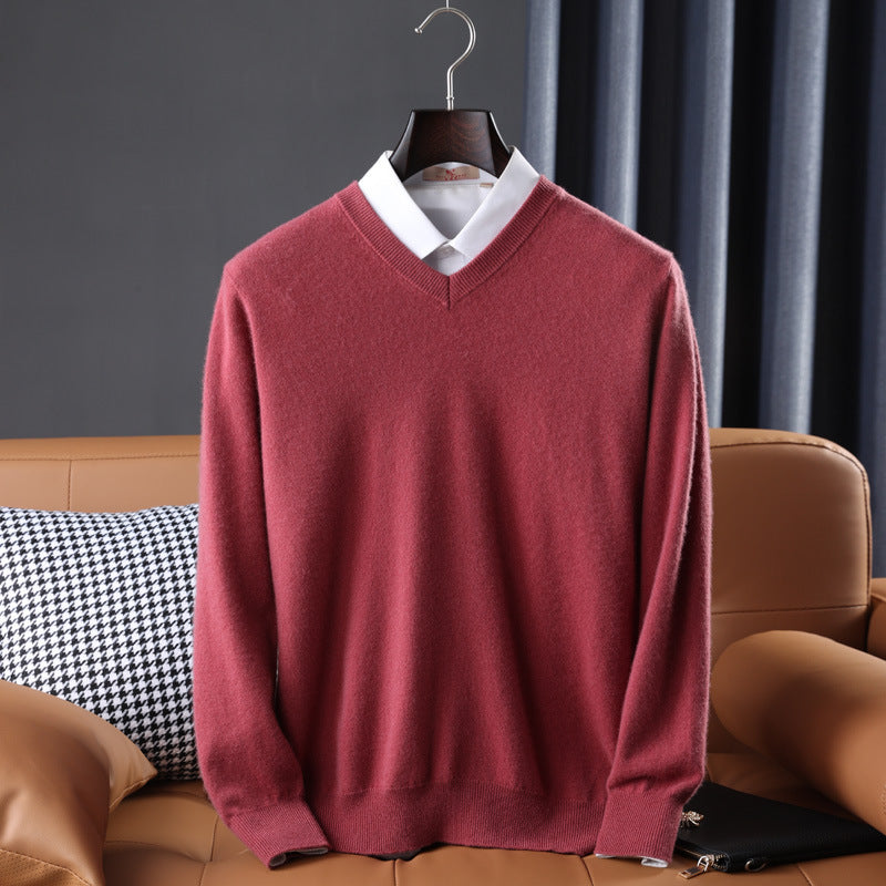 Wool V-neck Bottoming Shirt Pullover Sweater