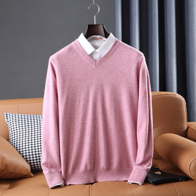 Wool V-neck Bottoming Shirt Pullover Sweater