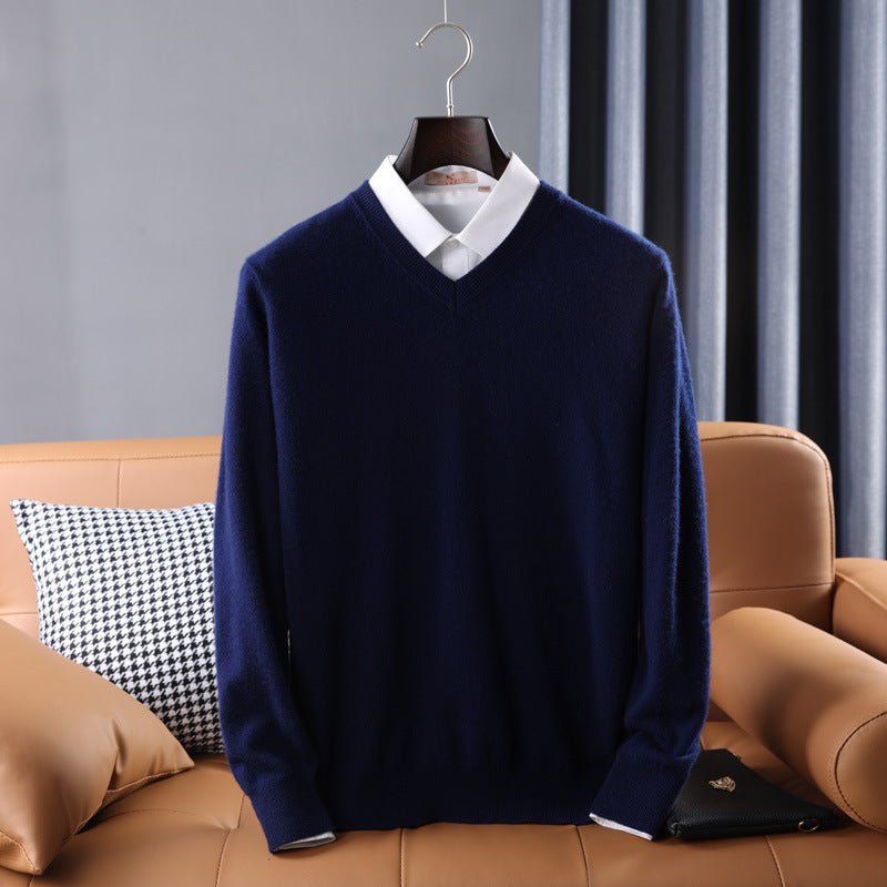 Wool V-neck Bottoming Shirt Pullover Sweater