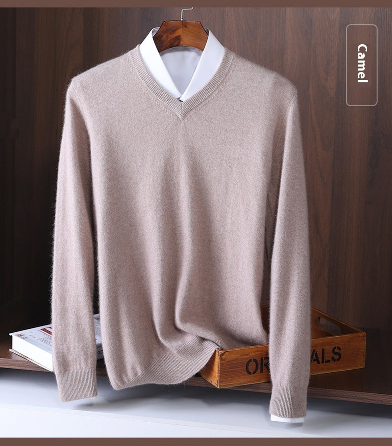 Wool V-neck Bottoming Shirt Pullover Sweater