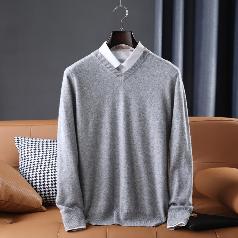 Wool V-neck Bottoming Shirt Pullover Sweater