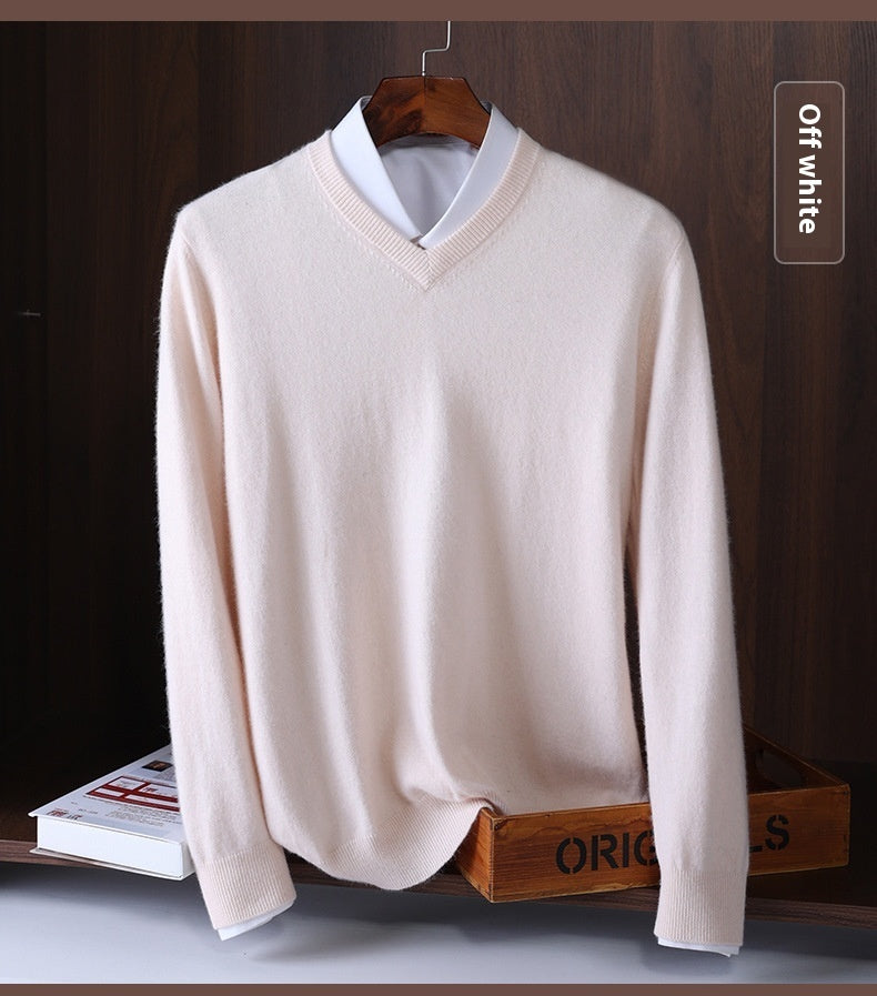 Wool V-neck Bottoming Shirt Pullover Sweater