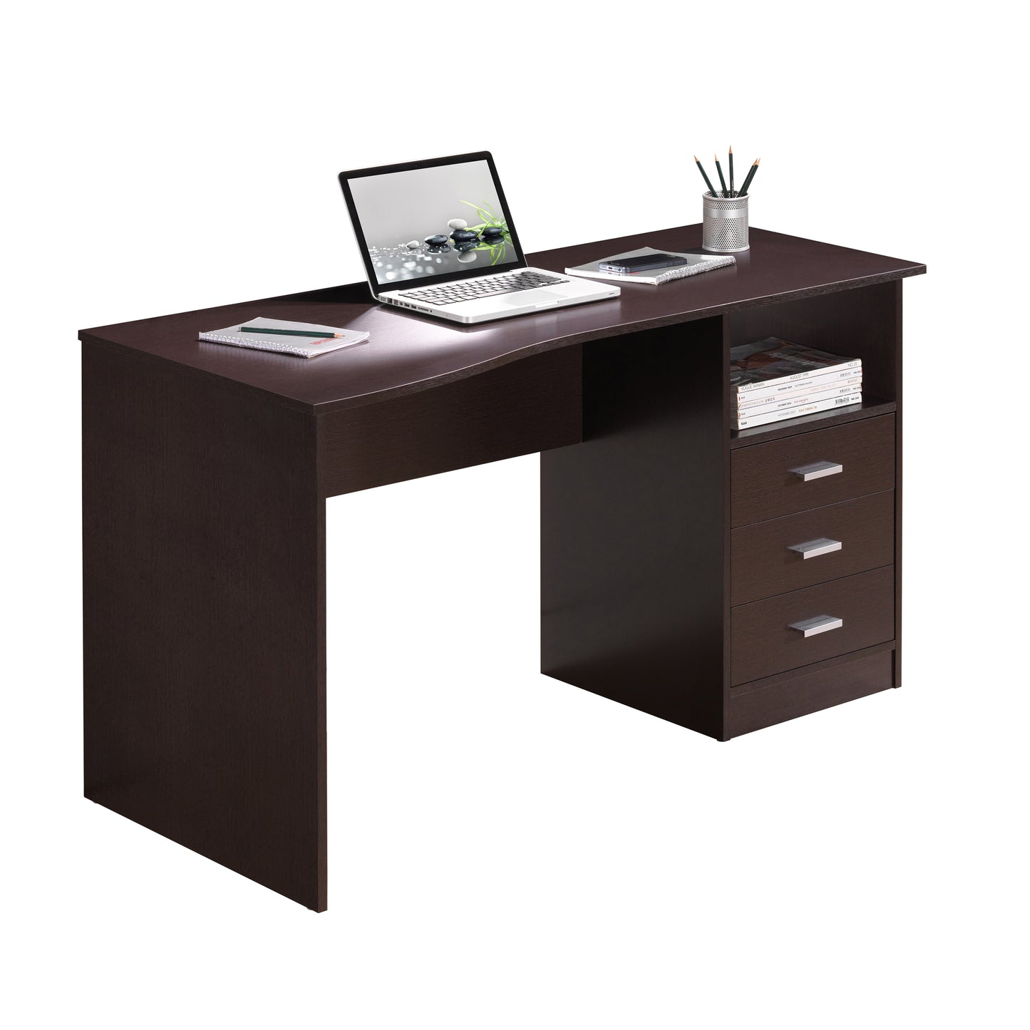 Techni Mobili Classic Computer Desk with Multiple Drawers, Wenge. 10% discount till 30 Sep