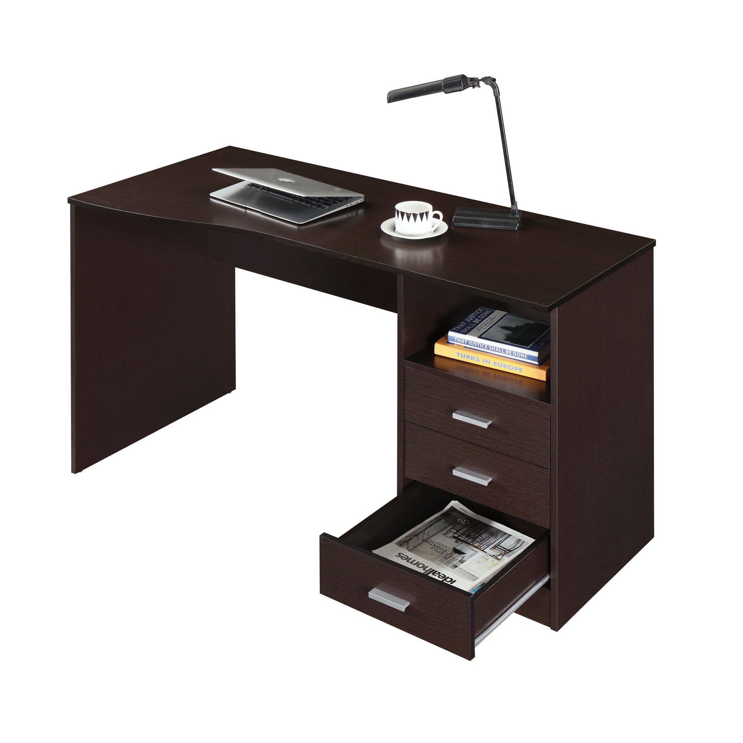 Techni Mobili Classic Computer Desk with Multiple Drawers, Wenge. 10% discount till 30 Sep