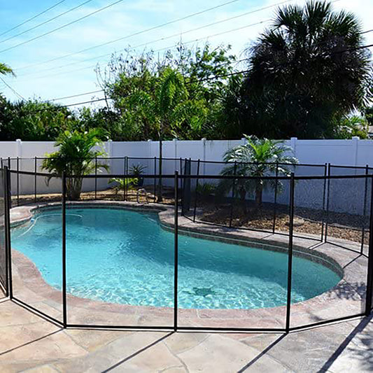 4x12 Ft Outdoor Pool Fence With Section Kit,Removable Mesh Barrier,For Inground Pools,Garden And Patio,Black. 10% discount till 30 Sep